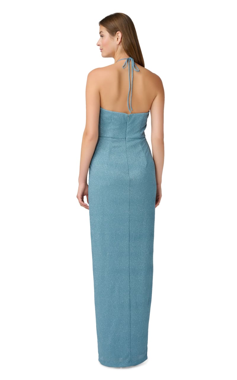 Aidan Mattox- Metallic Knit Halter Gown - dress