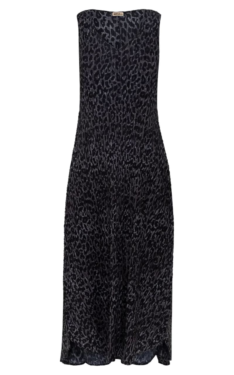 Alquema- Long Estrella Dress in Leopard