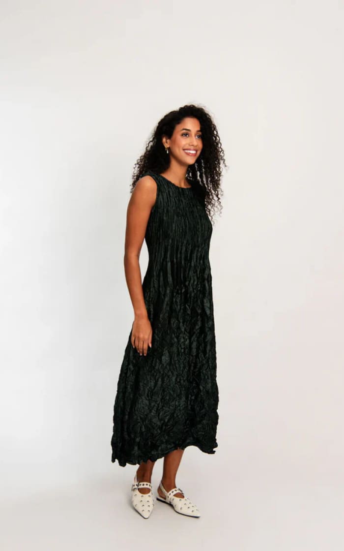 Alquema- Pippi Smash Dress Glossy in Metalic Forest - DRESS