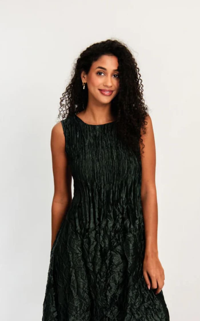 Alquema- Pippi Smash Dress Glossy in Metalic Forest - DRESS