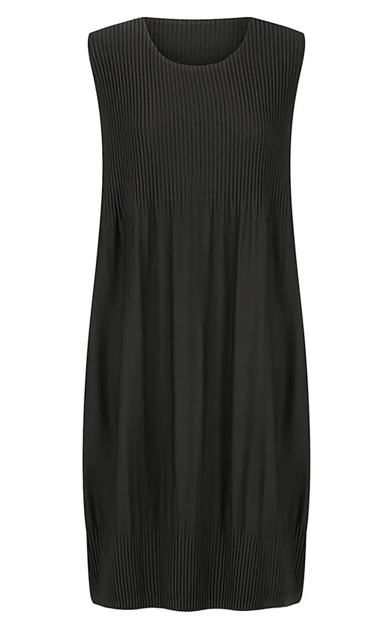 Alquema- Plisse Baby Doll Dress in Black - DRESS