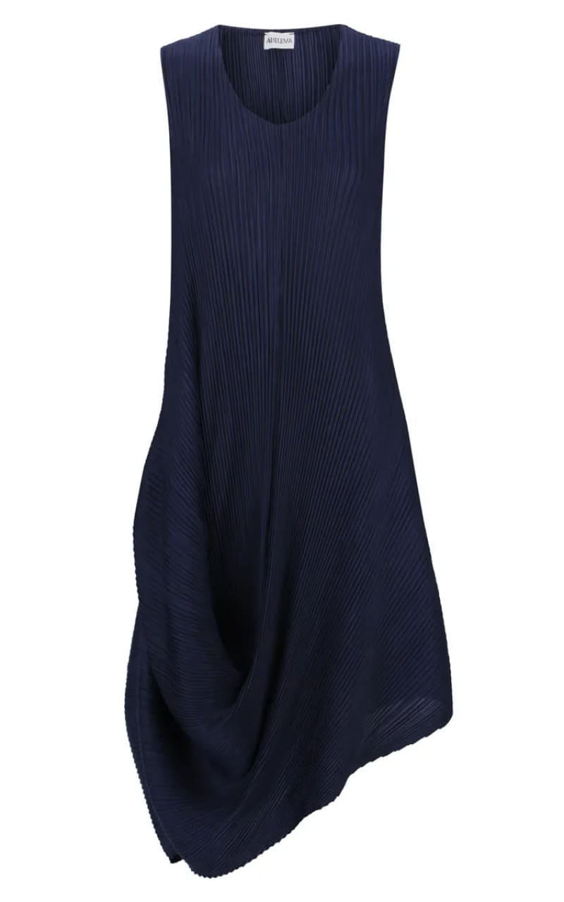 Alquema- Sleeveless Draper Dress in Indigo - DRESS