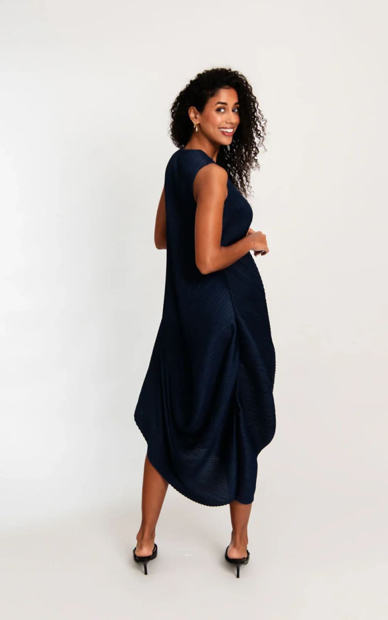 Alquema- Sleeveless Draper Dress in Indigo - DRESS