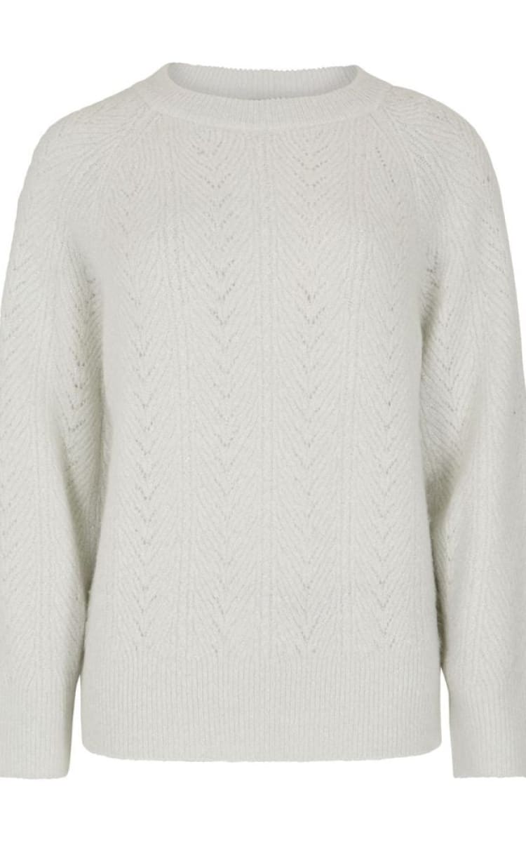 Apricot- Chevron Pointelle Lurex Sweater - sweater