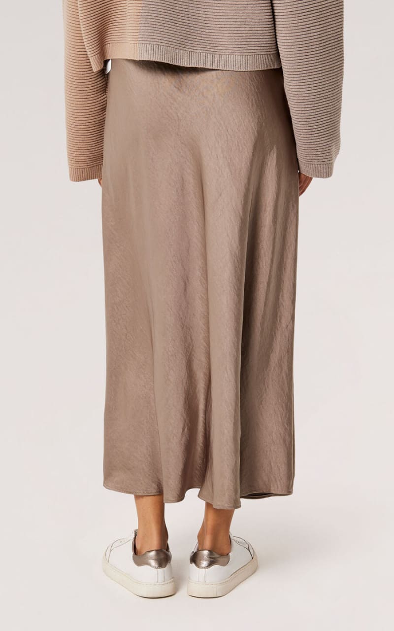 Apricot - Satin Bias Cut Maxi Skirt