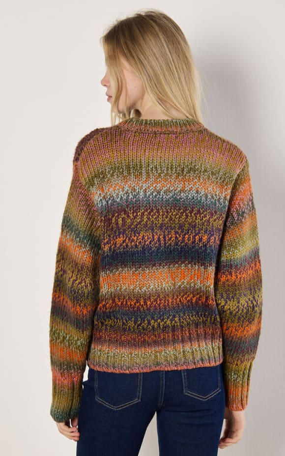 Apricot- Chunky Knit Multicolored Jumper - SWEATER &
