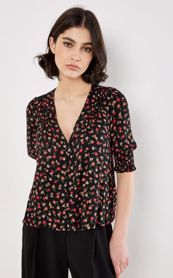 Apricot Ditsy Floral Blouse Blouses & Tops