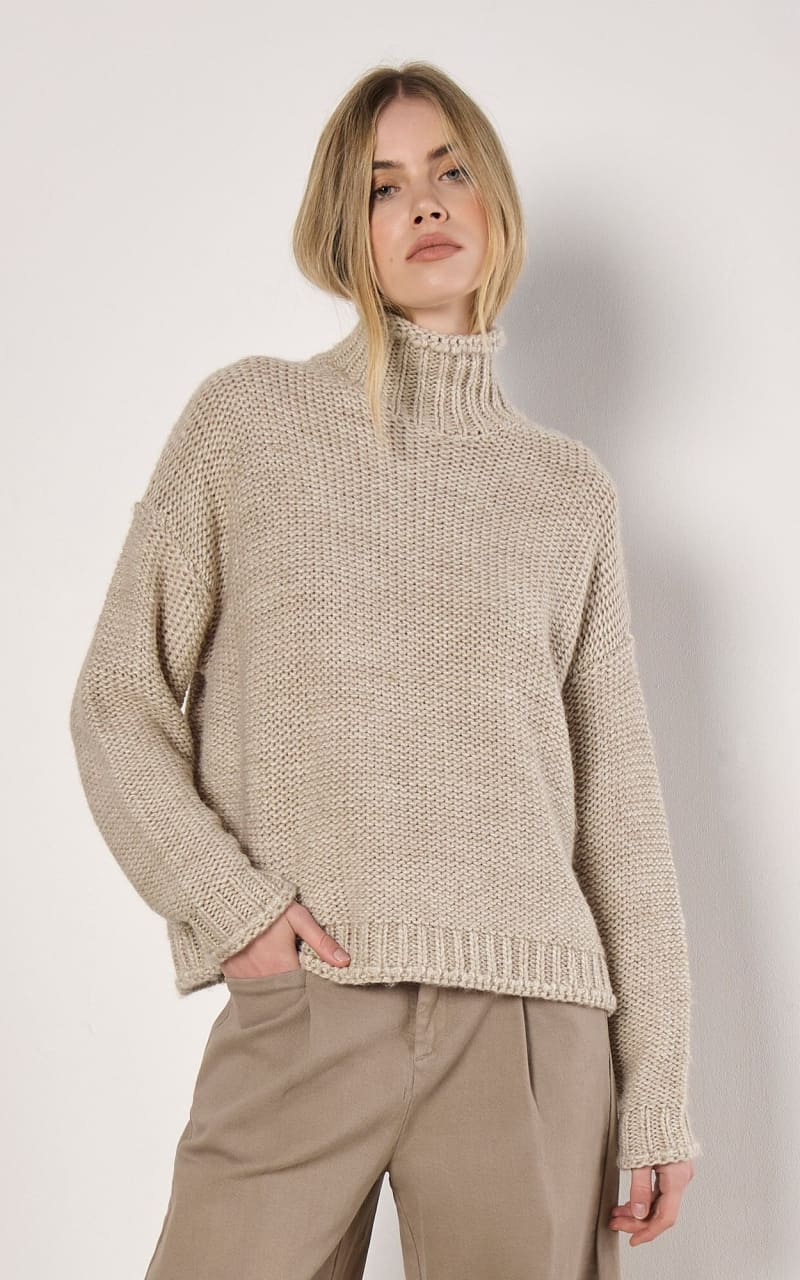 Apricot - Oversized Chunky Knit Sweater - SWEATER