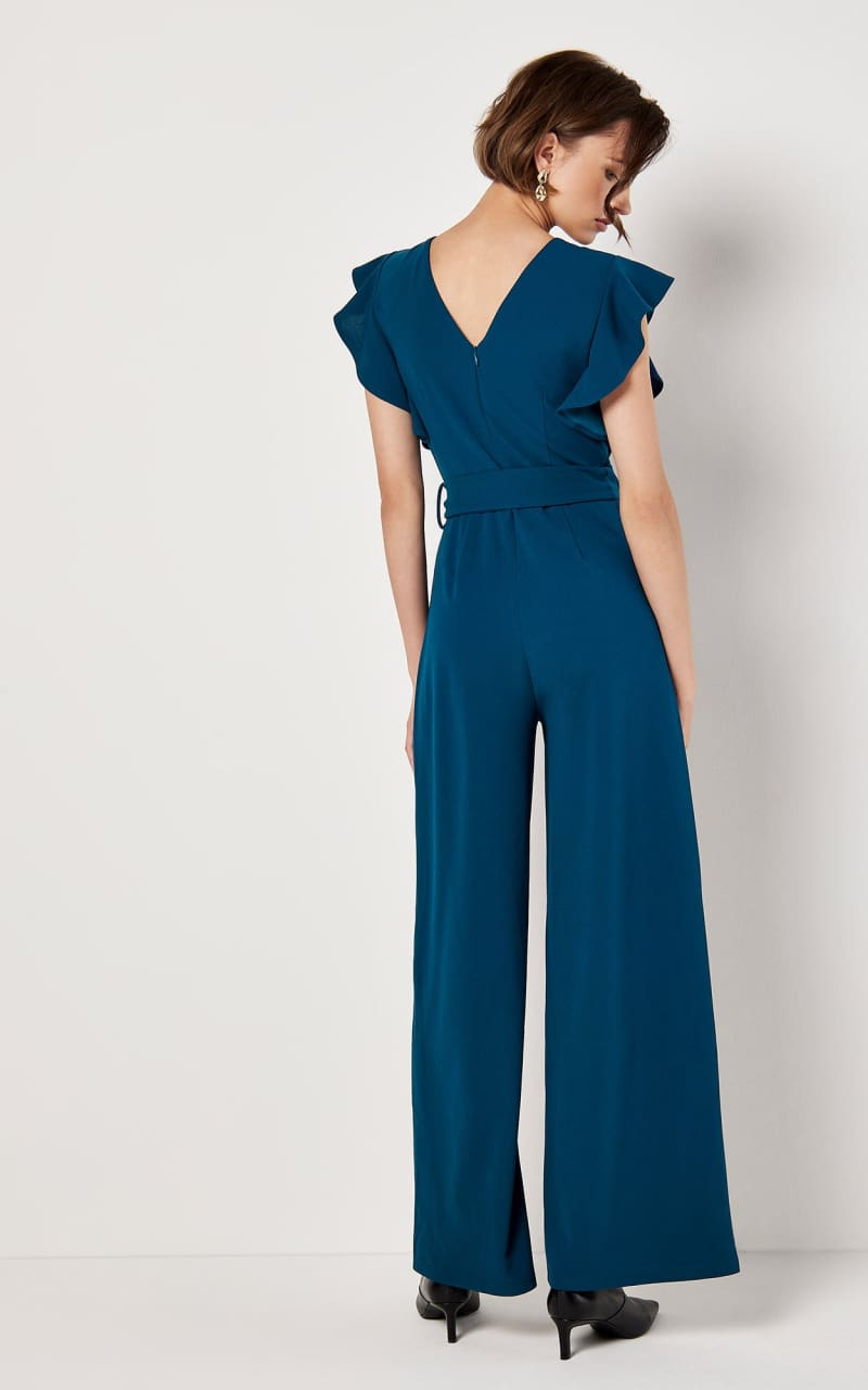 Apricot - Ruffle Sleeve Jersey Jumpsuit - Jumpsuits &