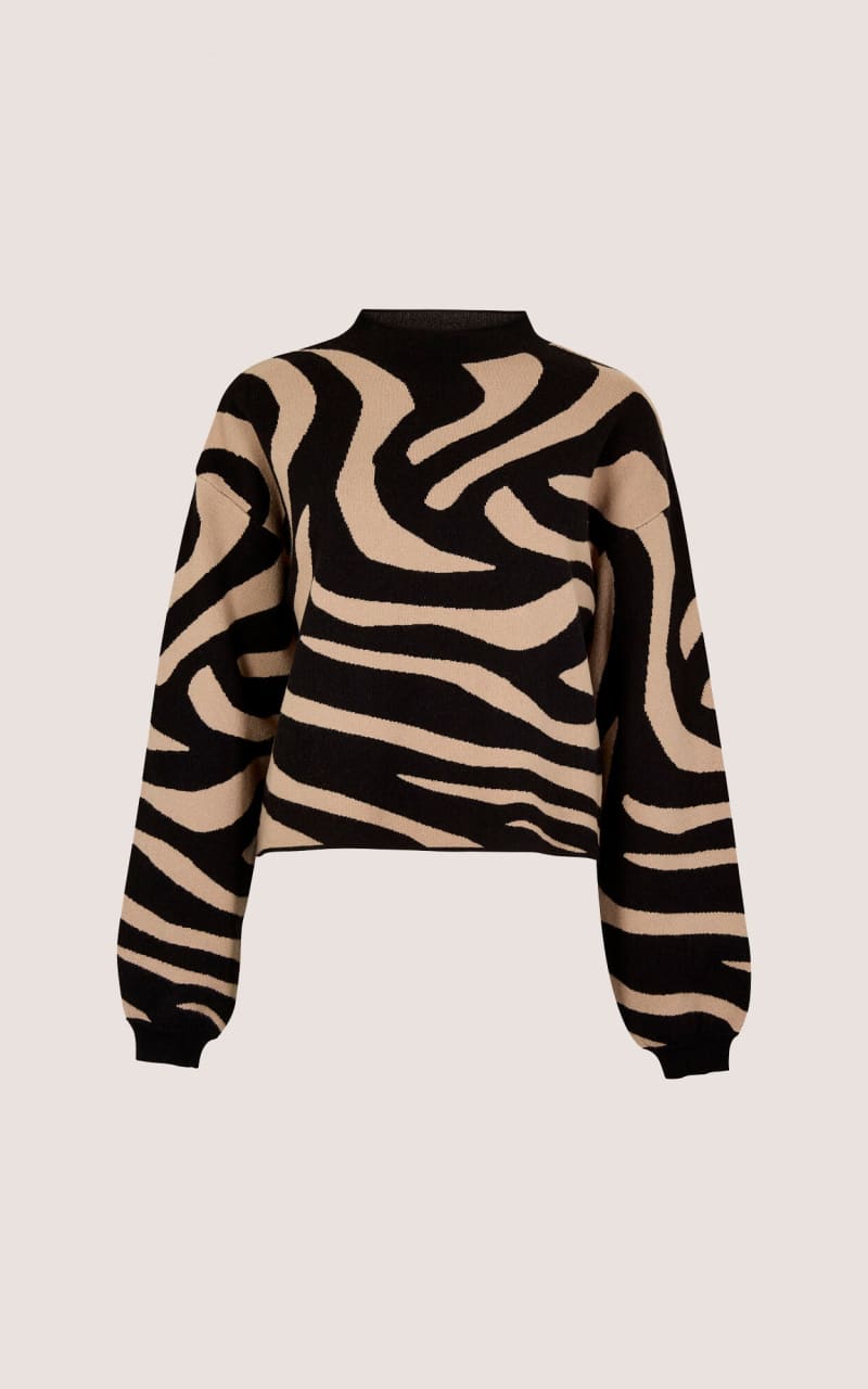 Apricot Zebra Print Jumper SWEATER & SWEATSHIRT