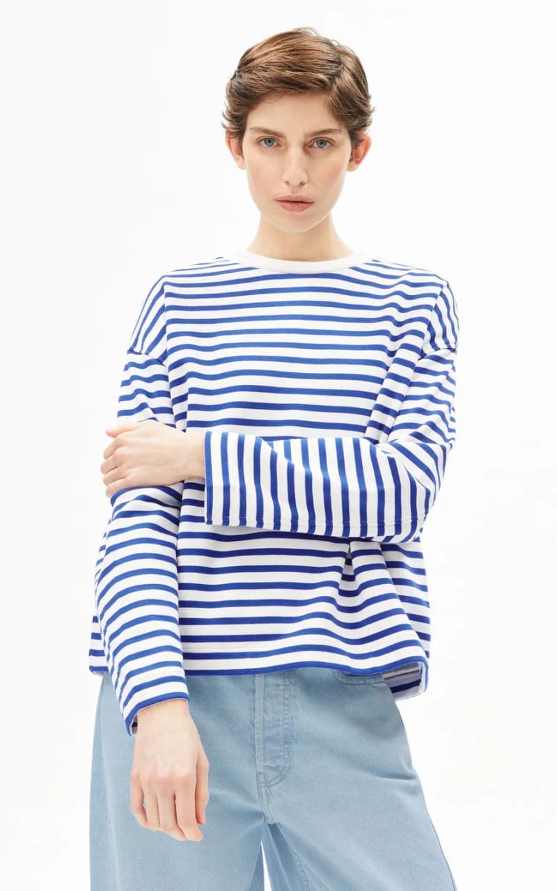 Armed Angels- Frankaa Maarlen Stripe Sweatshirt in Undyed