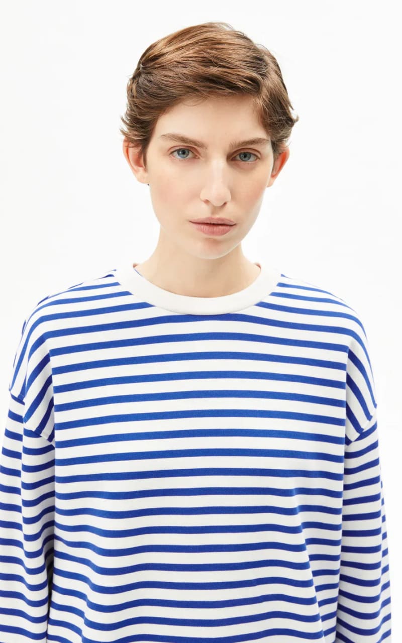 Armed Angels- Frankaa Maarlen Stripe Sweatshirt in Undyed