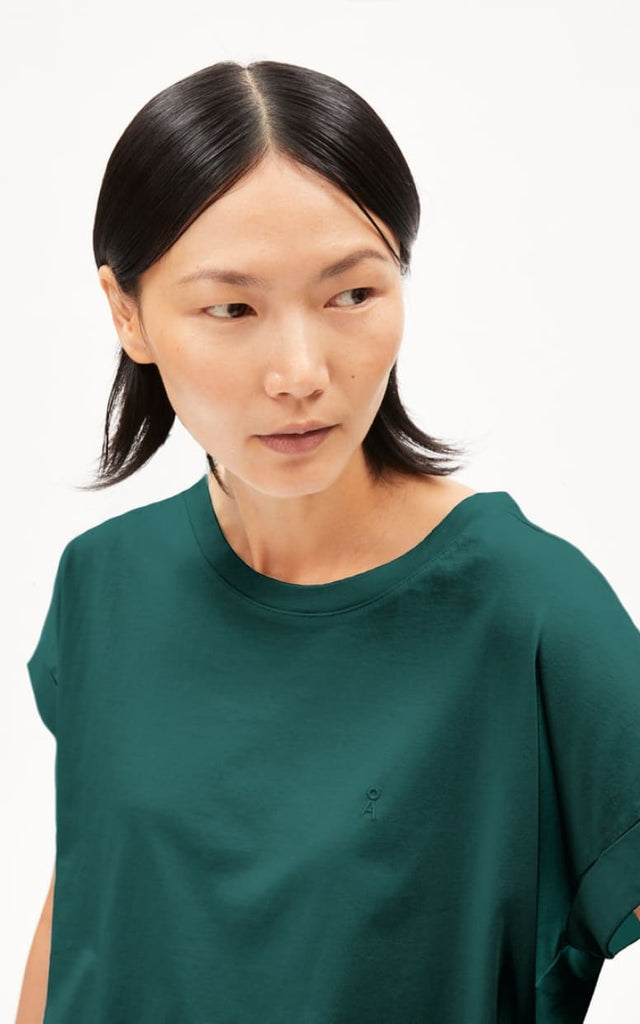 Armed Angels - Idaara Organic Cotton T-Shirt in Teal Stone -