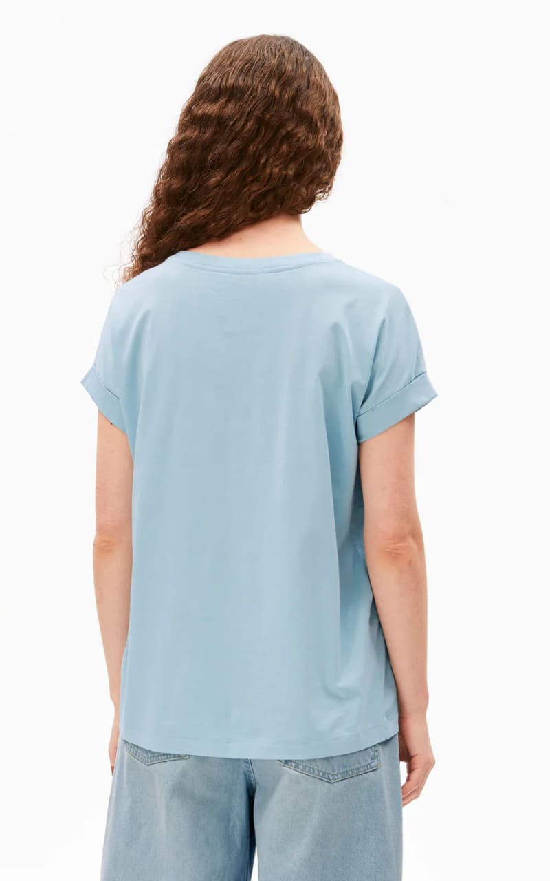 Armed Angels- Idaara Organic Cotton T-Shirt in Blue Glow