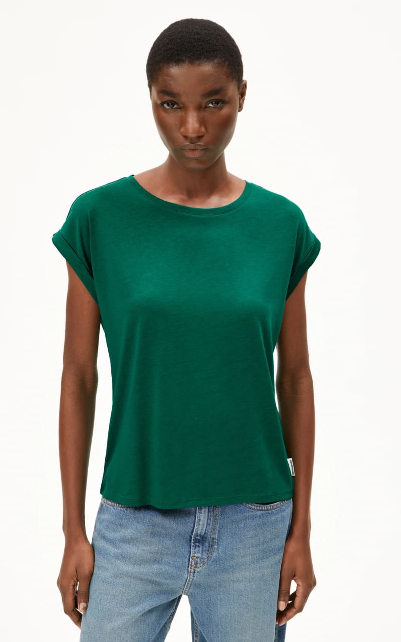 Armed Angels- Jilaana T-Shirt - Emerald Green / XS