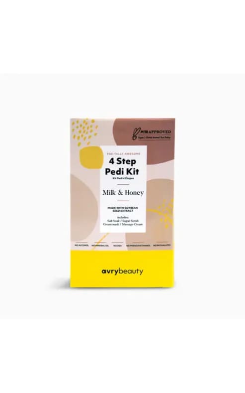 AvryBeauty- 4 Step Pedi Kit in Milk & Honey - Bath Body