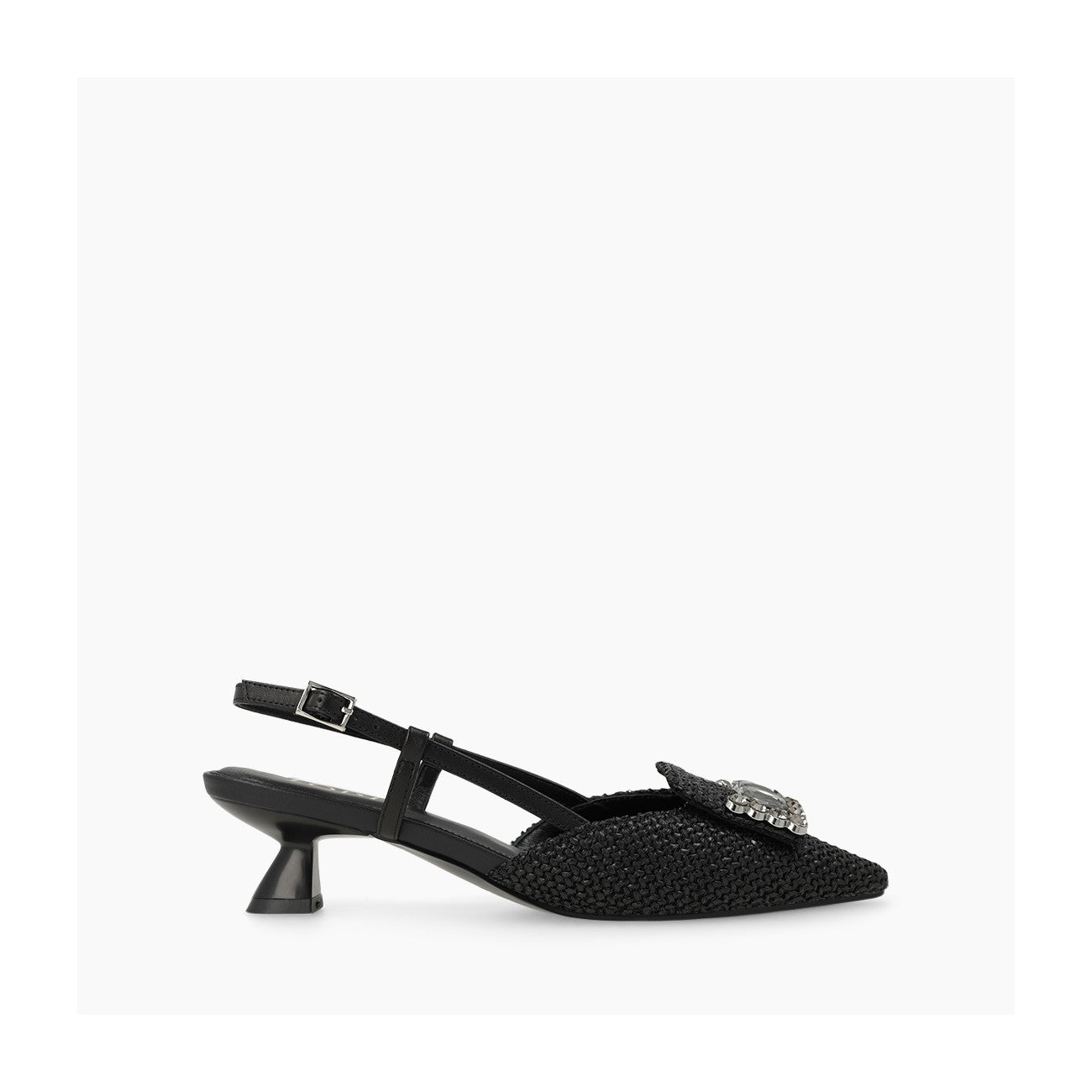 Lodi- Casiopea Slingback Court Shoes in Rafia Black