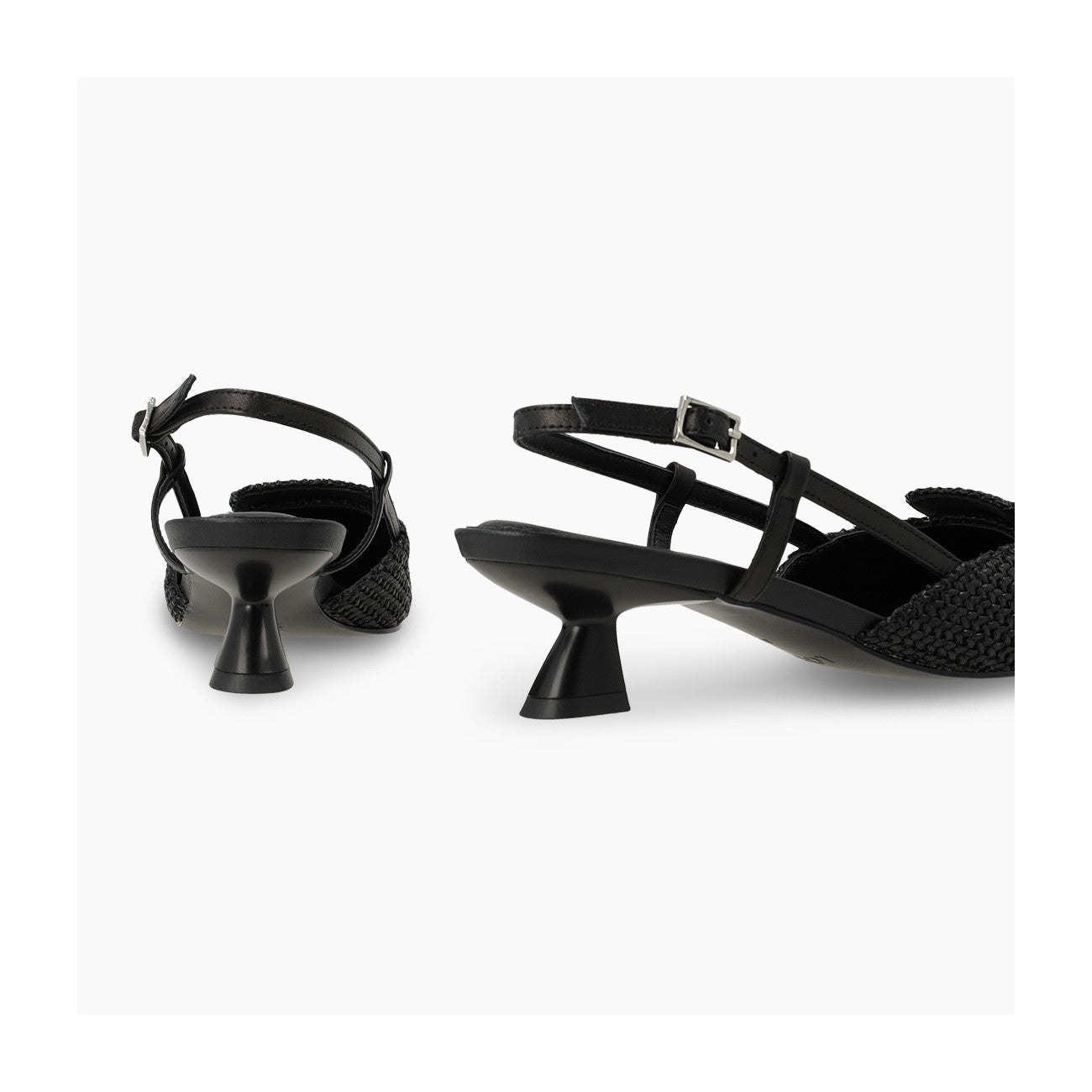 Lodi- Casiopea Slingback Court Shoes in Rafia Black