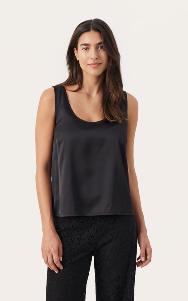 satin cami black