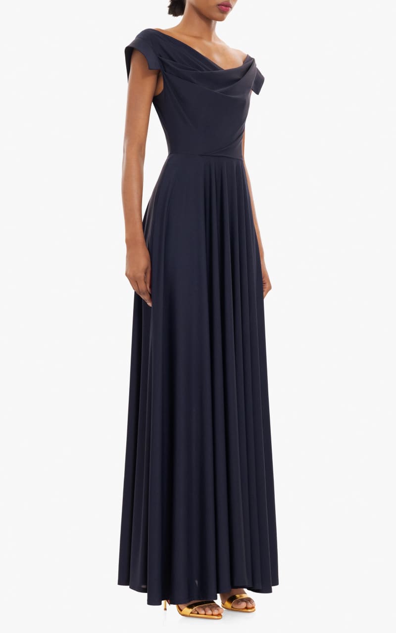 Black Halo- Jacqueline Gown in Pacific Blue - DRESS
