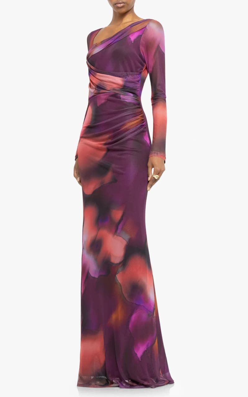 Black Halo- Lazul Maxi in Abstract Pasque - DRESS