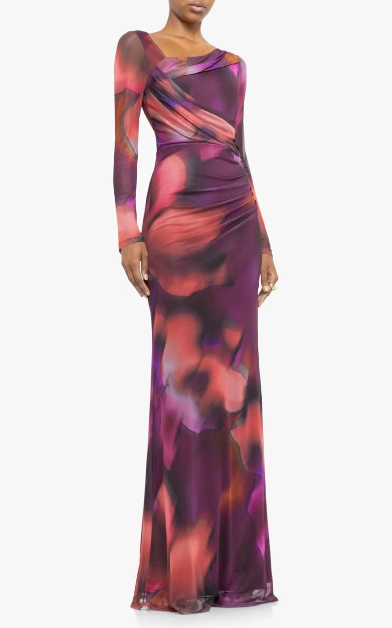 Black Halo- Lazul Maxi in Abstract Pasque - DRESS