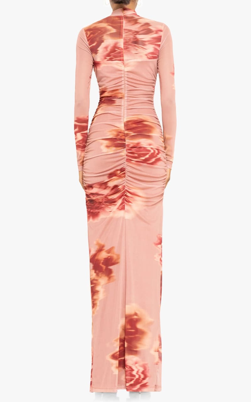 Black Halo- Wendy Gown in Neutral Flower - DRESS