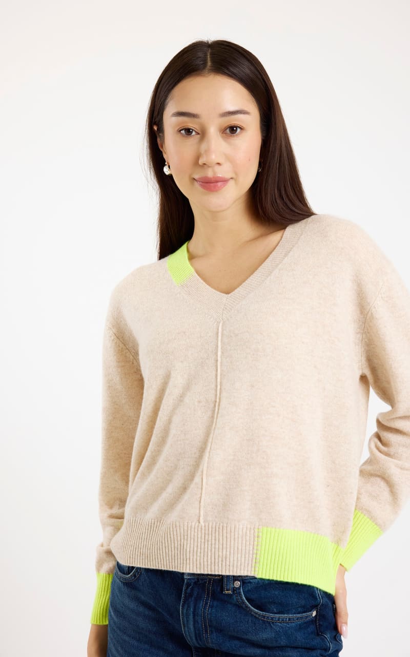 Brodie Cashmere- Colour Pop Maria V-Neck Sweater