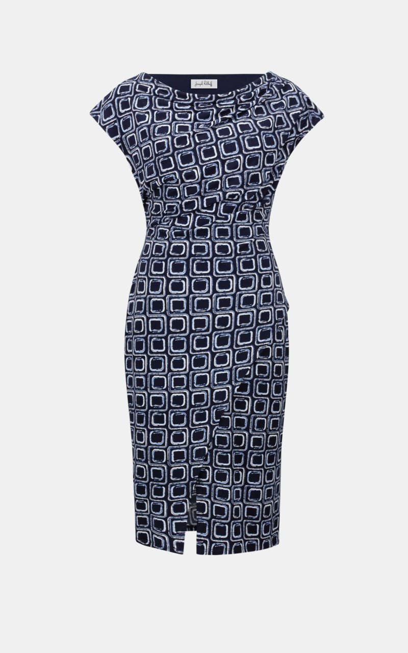 Joseph Ribkoff- Silky Knit Geometric Print Sheath Wrap