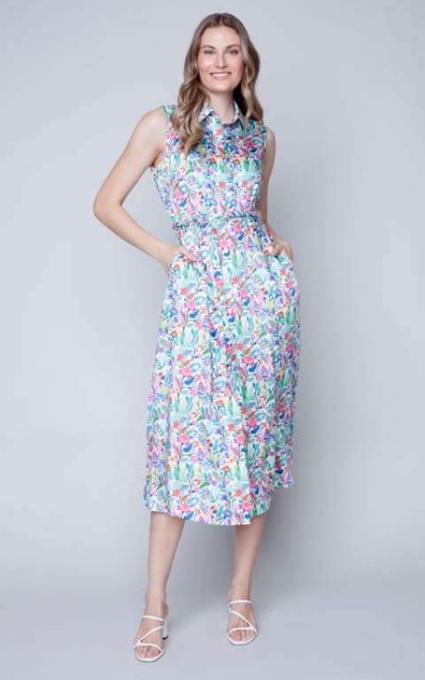 Carré Noir- Sleeveless Floral Dress