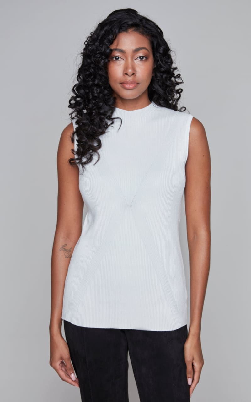 Carré Noir- Sleeveless Mock Neck Top - Shirts & Tops