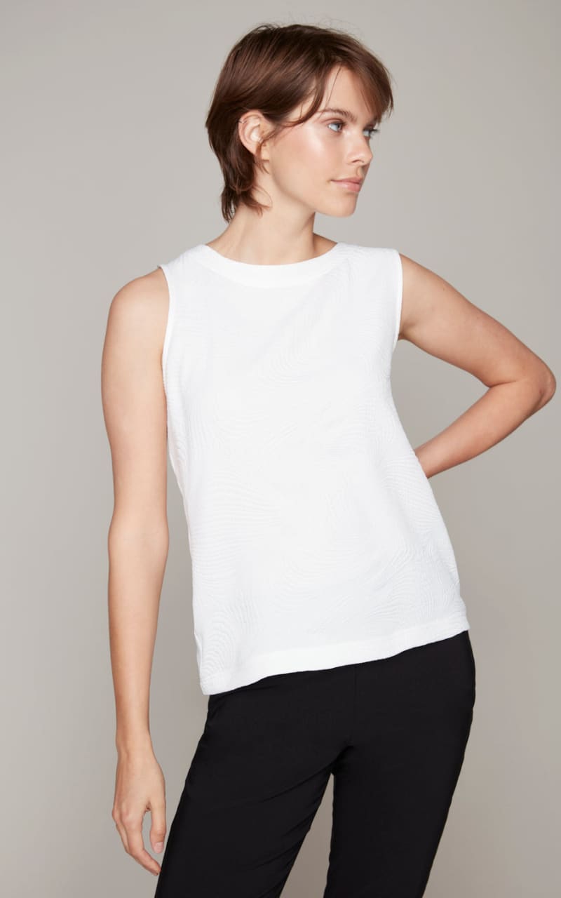 Carré Noir- Textured Woven Tank - Shirts & Tops