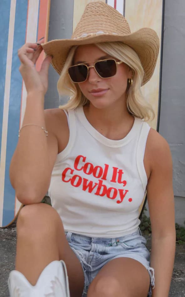 Charlie Southern- Cool It Cowboy Tank - Shirts & Tops