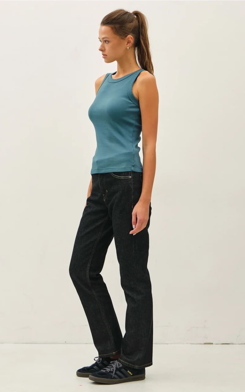 Be Cool - Basic Round Neck Tank Top in Dark Teal - T-SHIRT