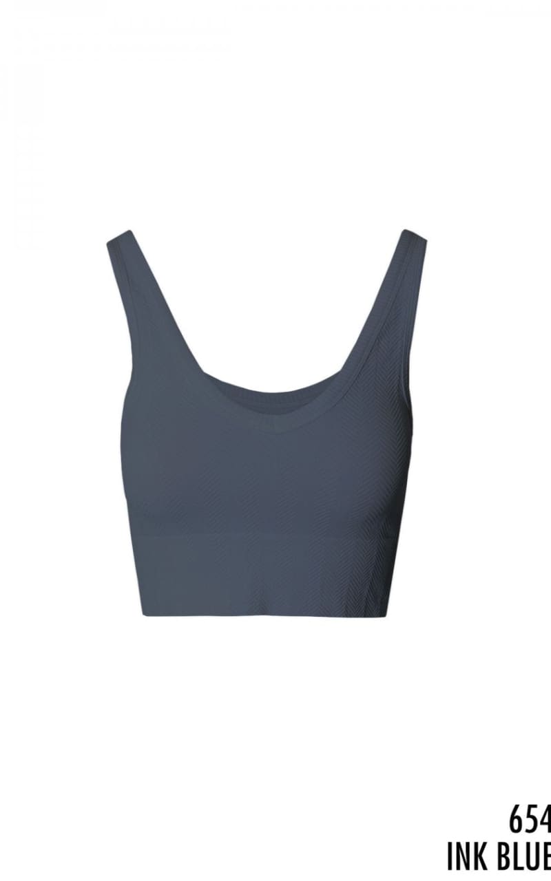 Niki Biki - Reversible Herringbone Croped Tank - Ink Blue -