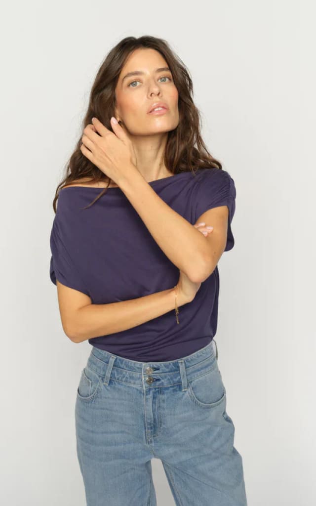 Mos Mosh- Shima Sleeveless Top in Crown Blue - T-SHIRT &