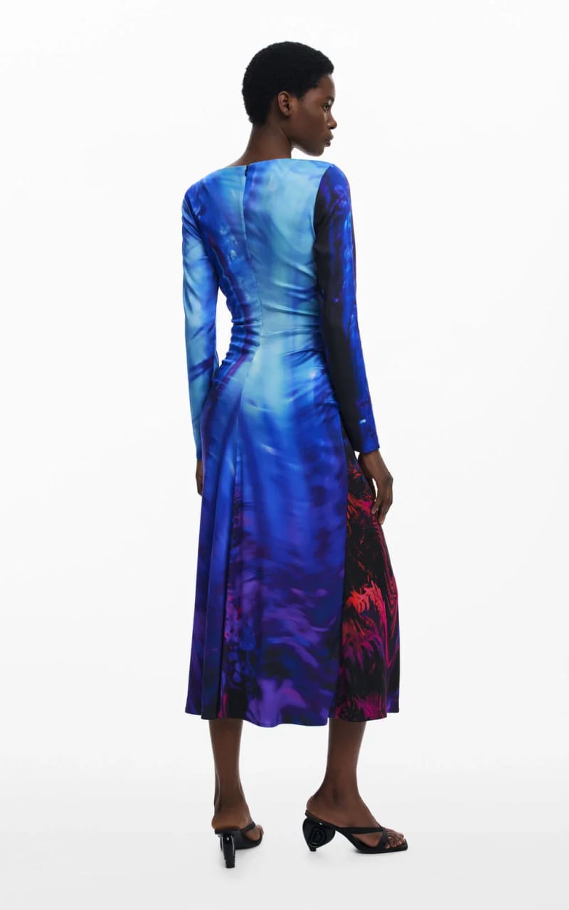 Desigual- Asymmetric Landscape Dress - DRESS