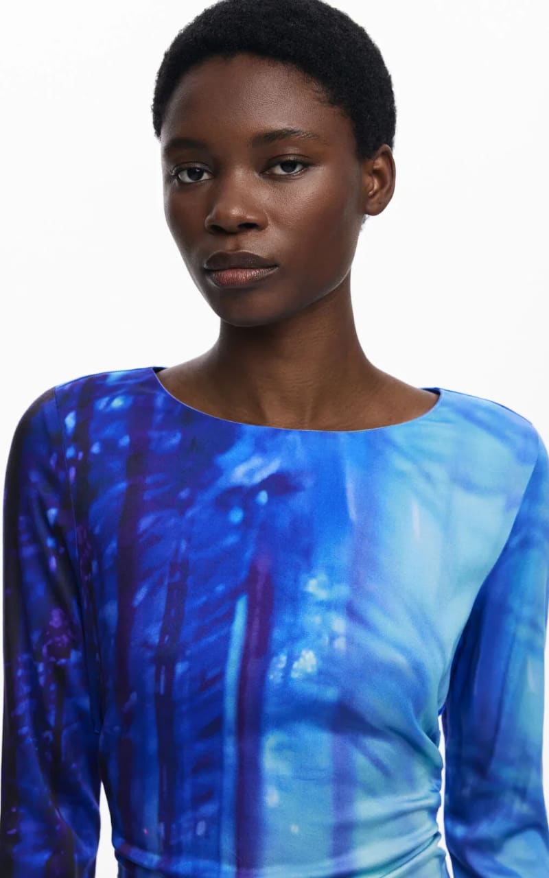 Desigual- Asymmetric Landscape Dress - DRESS