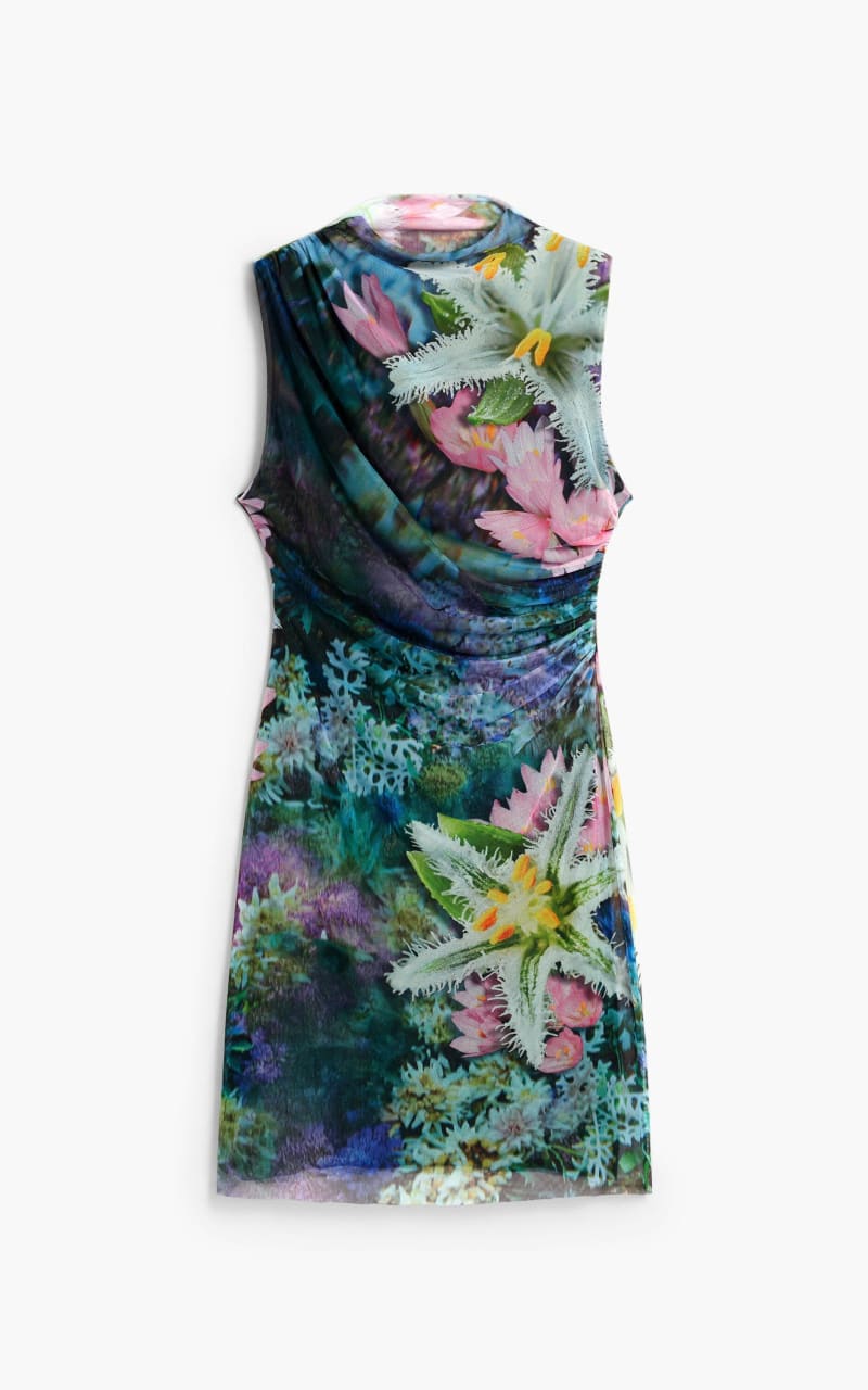Desigual- Draped Floral Mini Dress - DRESS