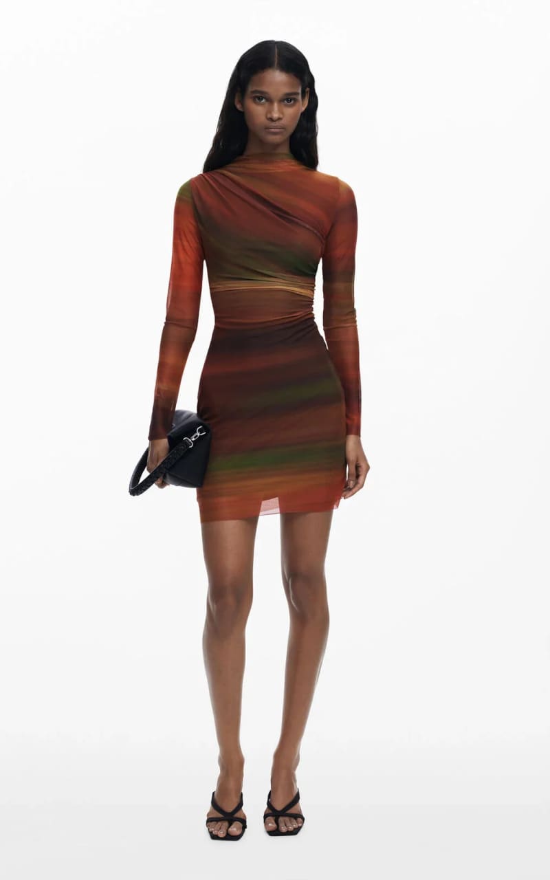 Desigual- Draped Tulle Short Dress - DRESS