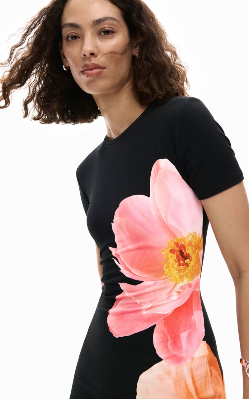 Desigual- Flower Print Midi Dress - DRESS