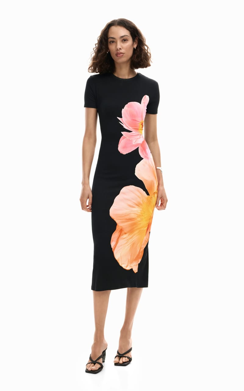 Desigual- Flower Print Midi Dress - DRESS