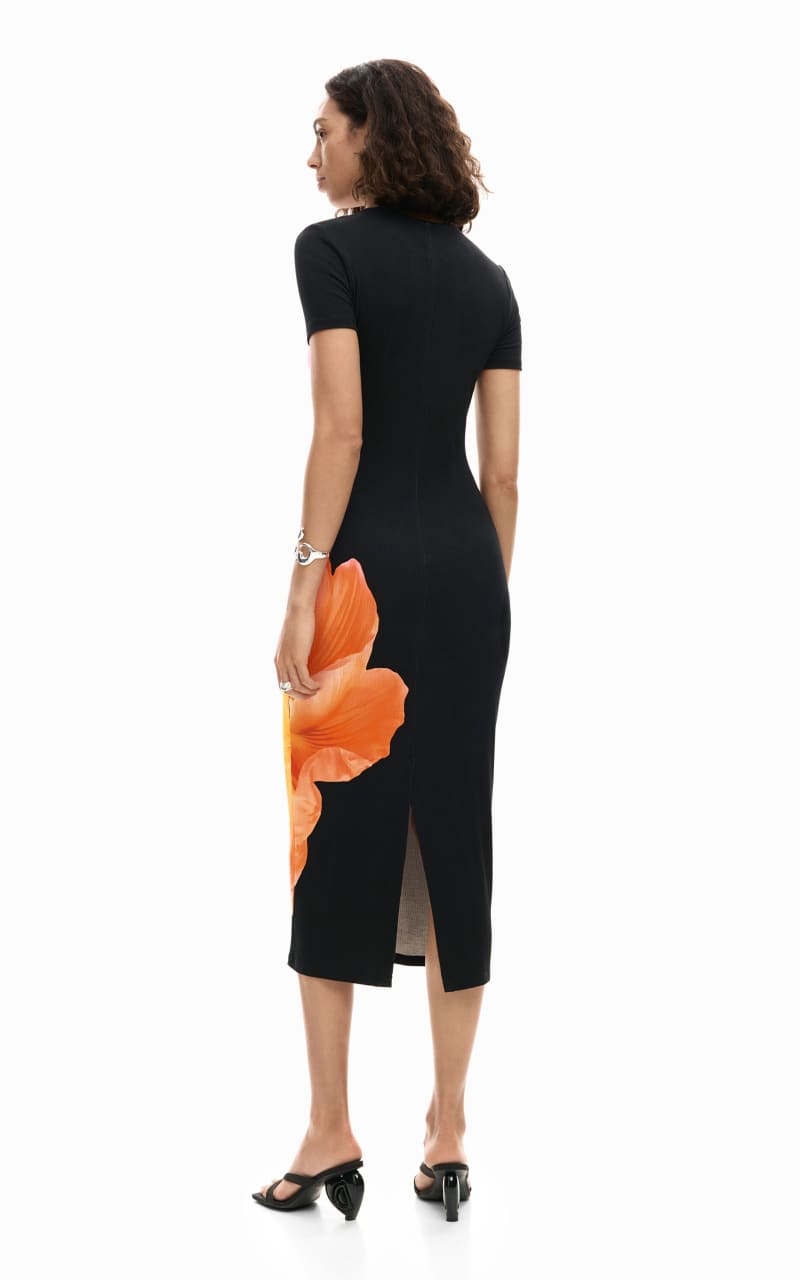 Desigual- Flower Print Midi Dress - DRESS