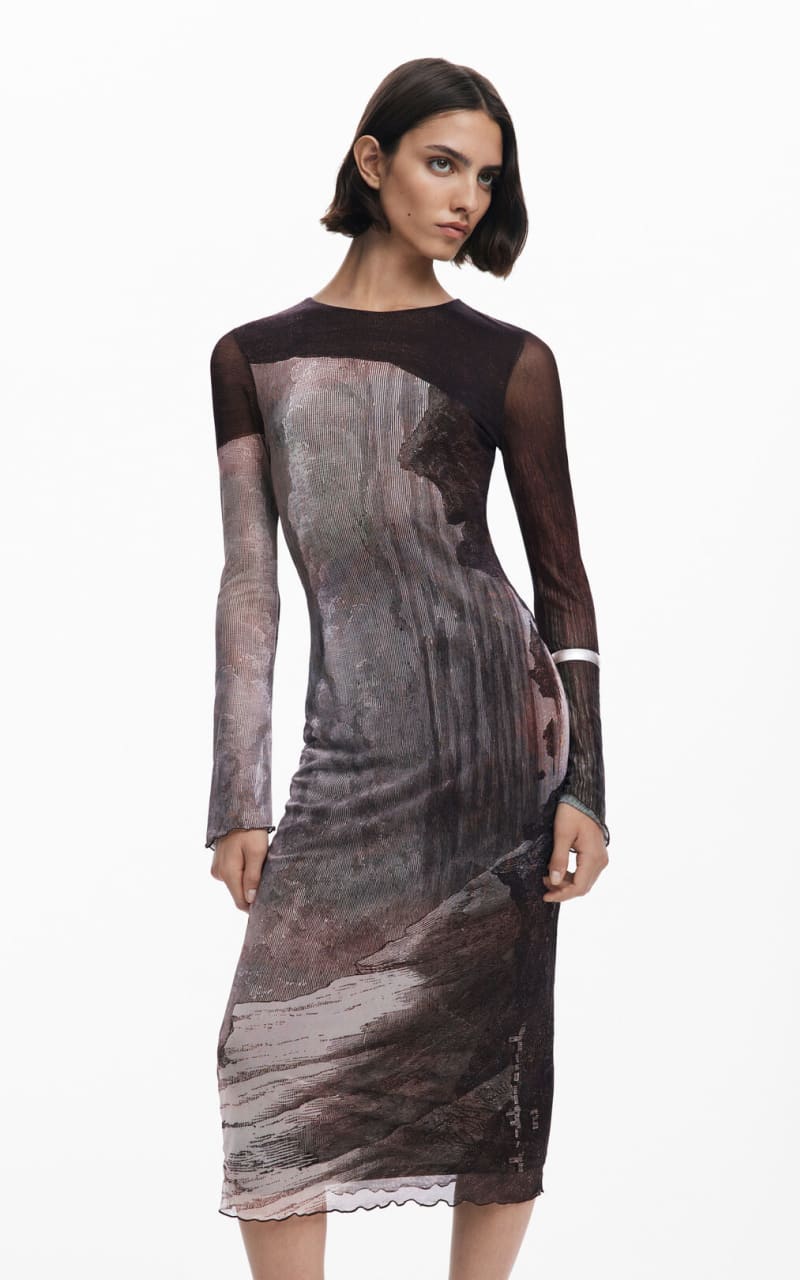 Desigual- Landscape Print Fitted Dress - DRESS