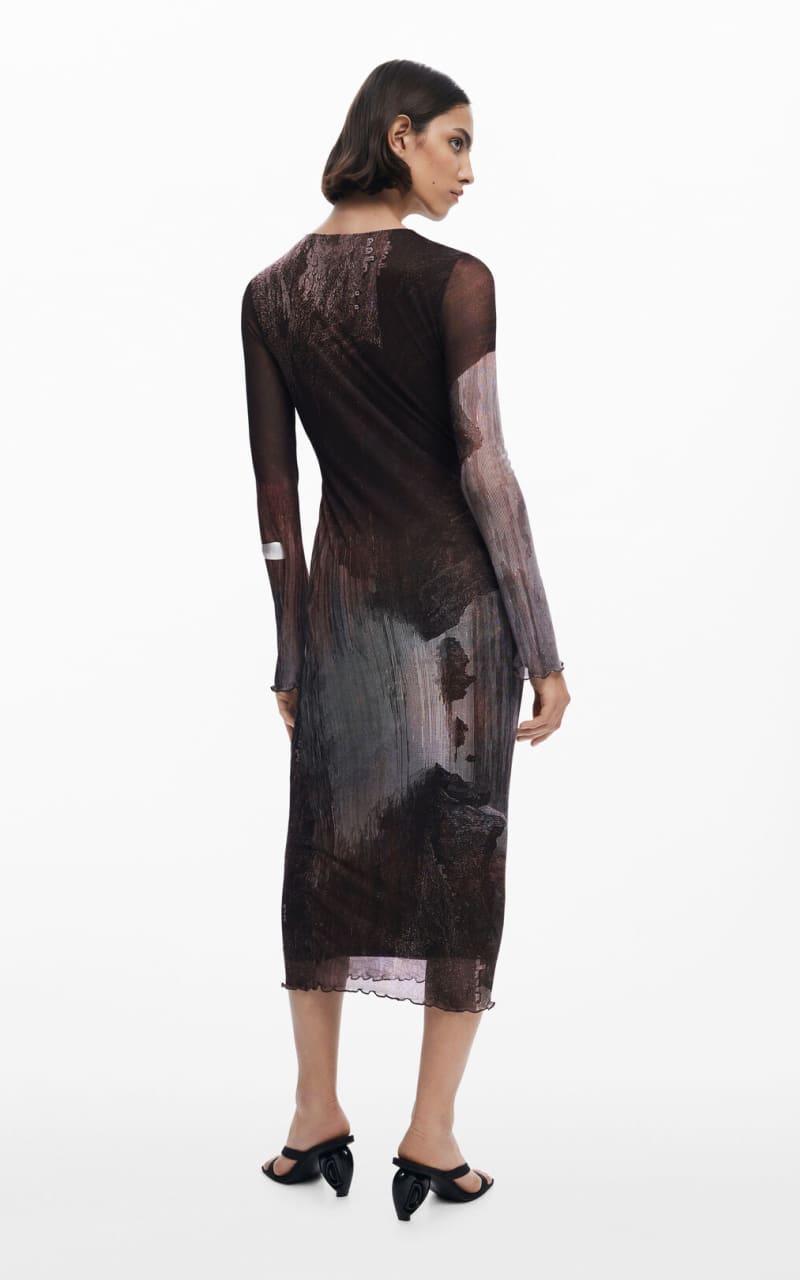 Desigual- Landscape Print Fitted Dress - DRESS