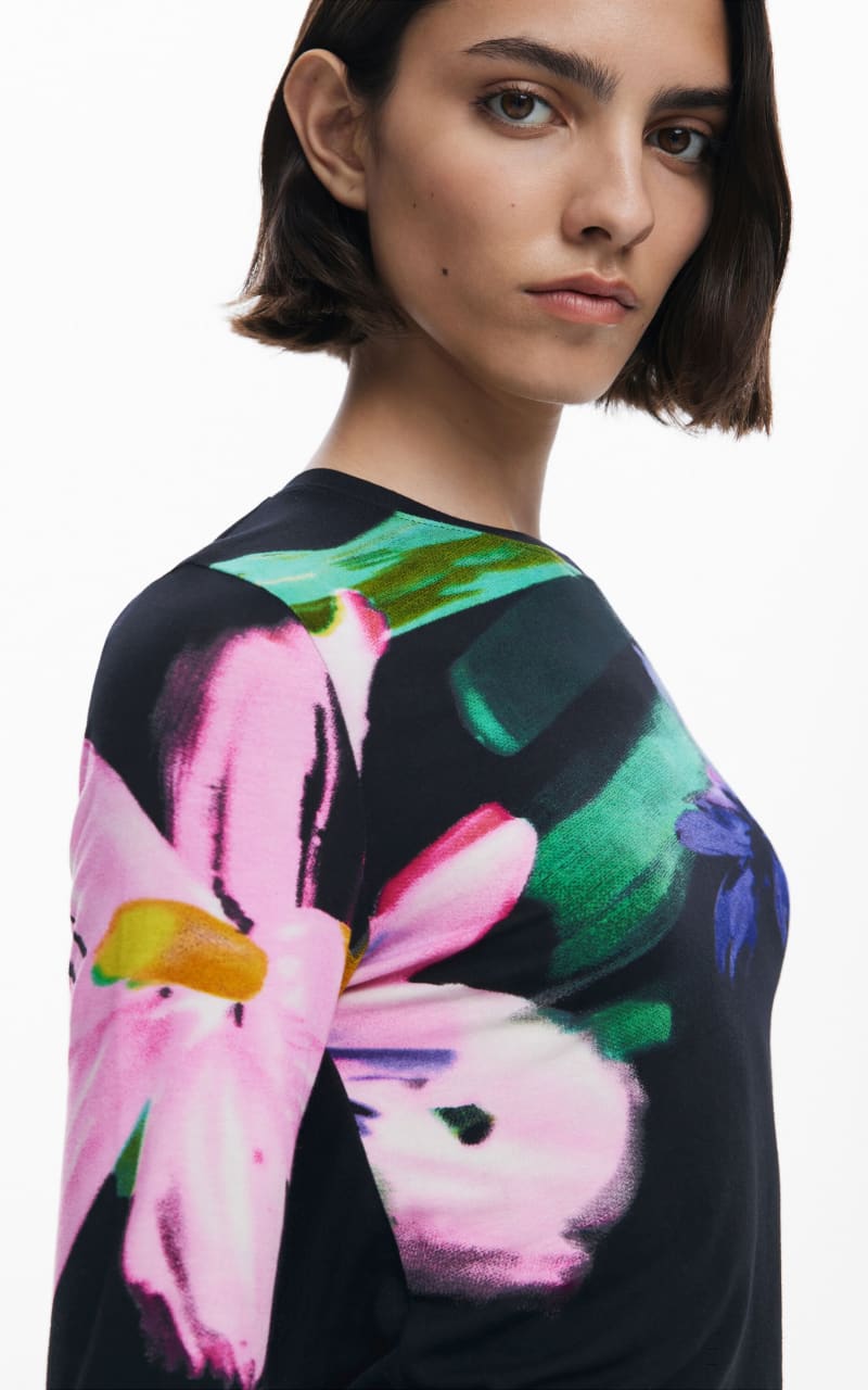 Desigual- Long-Sleeve Floral Top - SWEATER & SWEATSHIRT