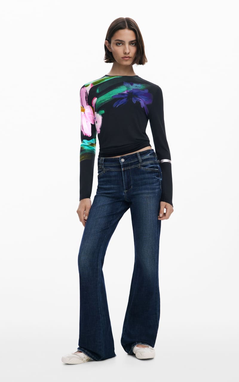 Desigual- Long-Sleeve Floral Top - SWEATER & SWEATSHIRT
