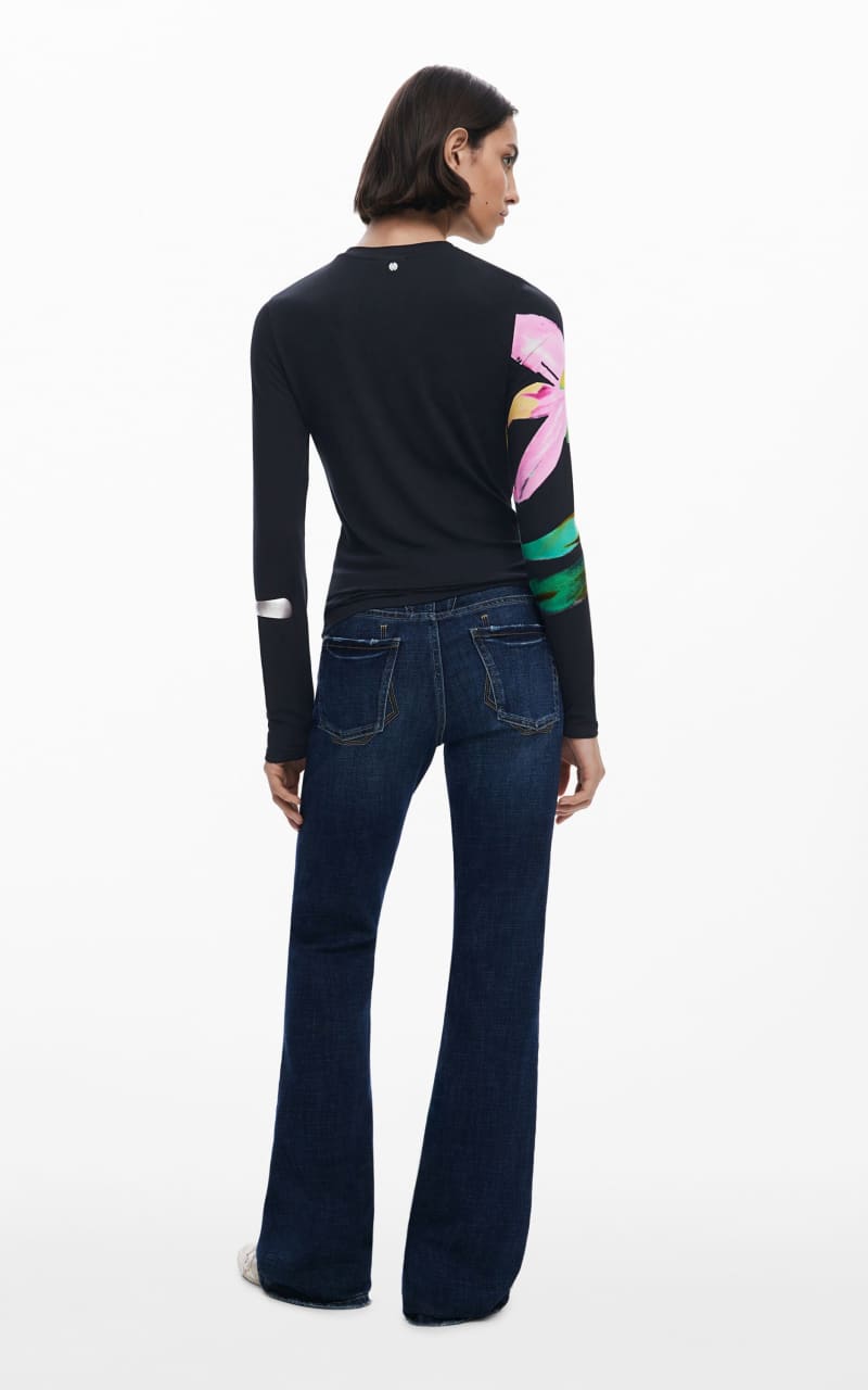 Desigual- Long-Sleeve Floral Top - SWEATER & SWEATSHIRT