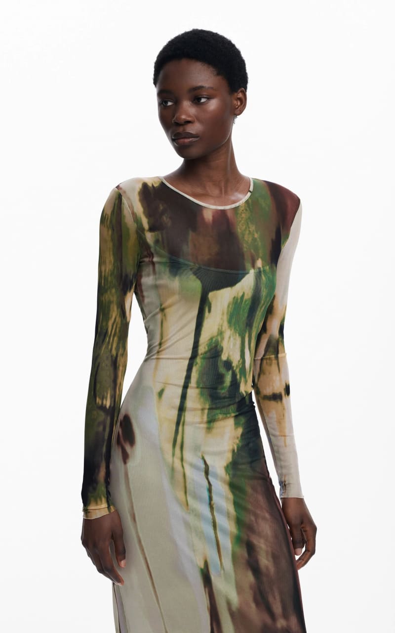 Desigual- Long Tulle Fitted Dress - DRESS