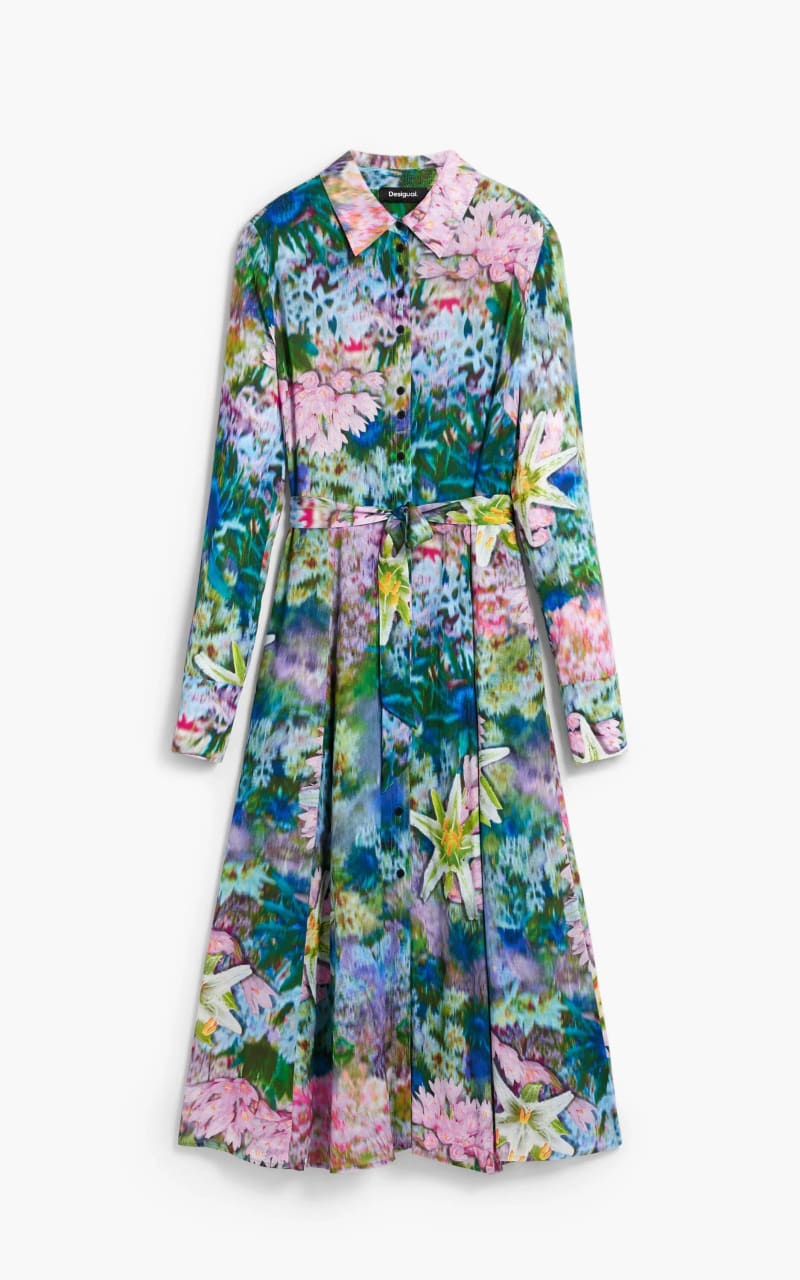 Desigual- Midi Shirt Dress in Garden Print - DRESS